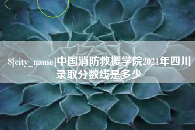 石狮中国消防救援学院2021年四川录取分数线是多少