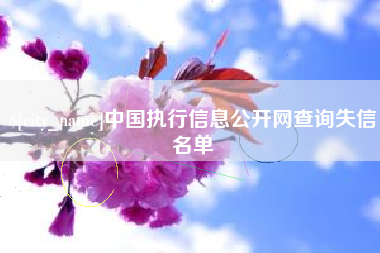 石狮中国执行信息公开网查询失信名单