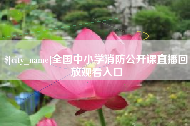石狮全国中小学消防公开课直播回放观看入口