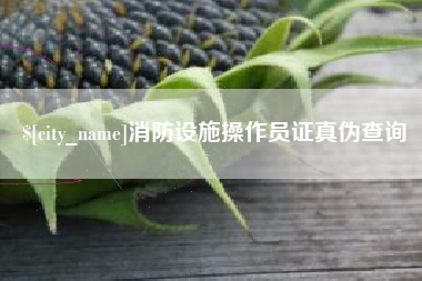 石狮消防设施操作员证真伪查询
