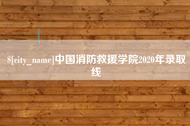 石狮中国消防救援学院2020年录取线
