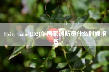 石狮2021年国家消防员什么时候报名